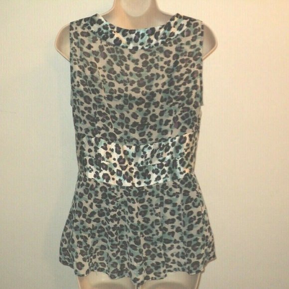 Nicole Miller Sz 8 Leopard Print Top & Inner Tank - Picture 4 of 5